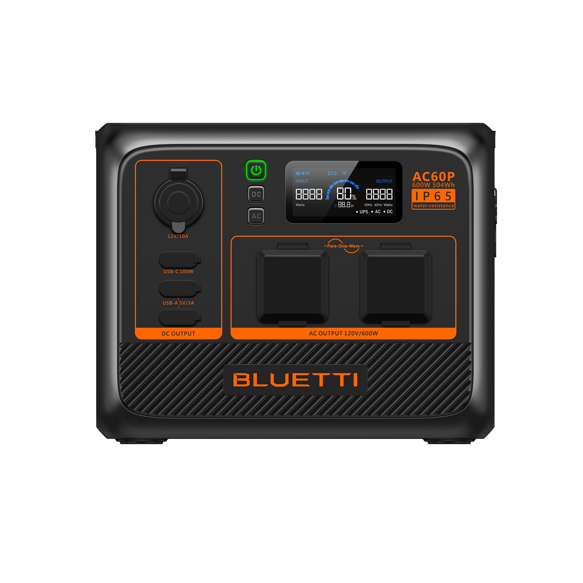 BLUETTI AC60 Portable Power Station For Camping| 600W 403Wh, 4 Ways To Recharge (AC/Solar/Car/Lead-Acid Battery?, AC60P | 600W,504Wh Power Station