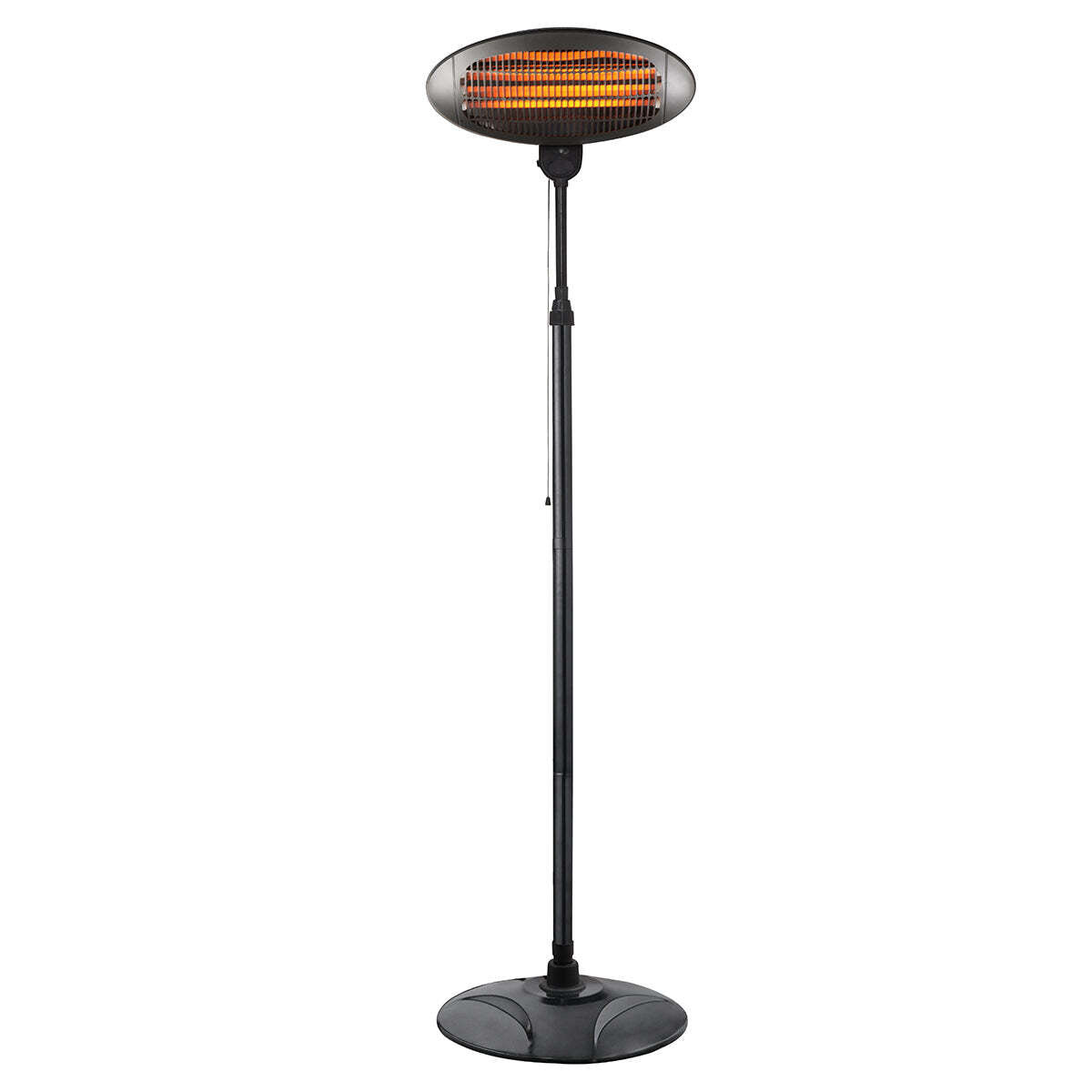 2000W 210cm Free Standing Adjustable Portable Outdoor Electric Patio Heater Black