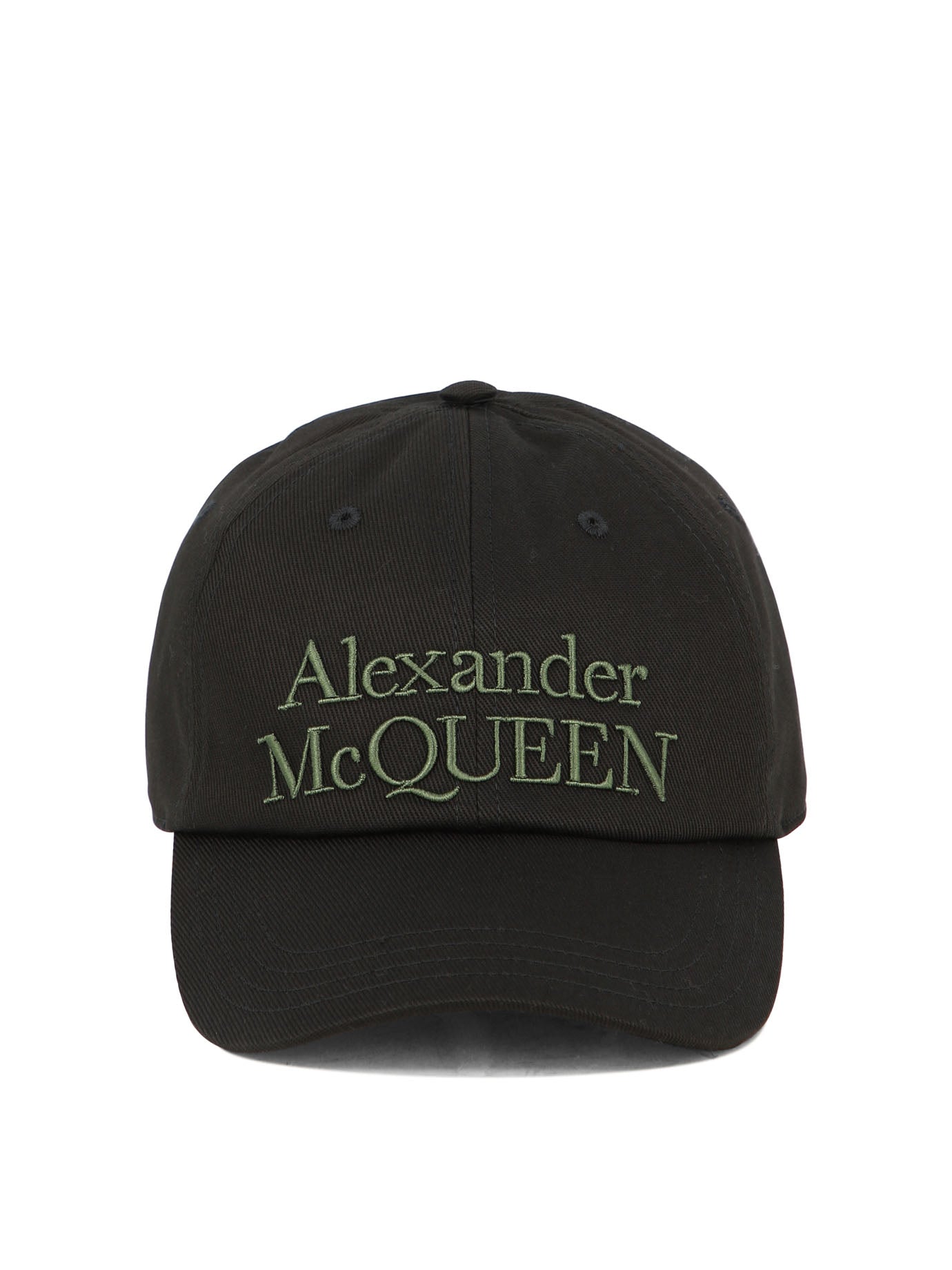 Alexander Mcqueen-Baseball Cap With Logo Cappelli Nero-Uomo
