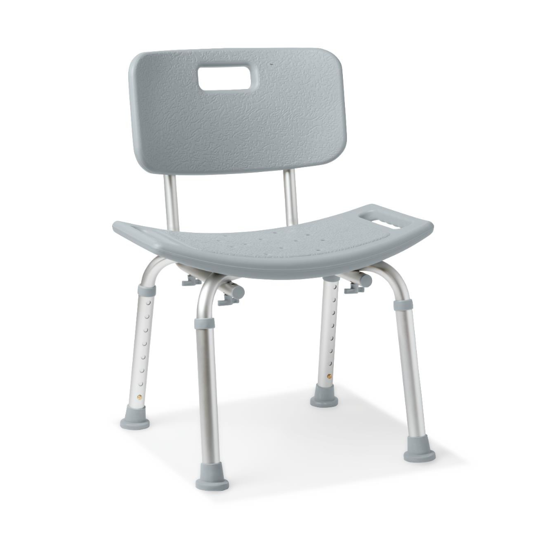 Medline Aluminum Lightweight Bath Benches with Nonslip Suction Cup Tips