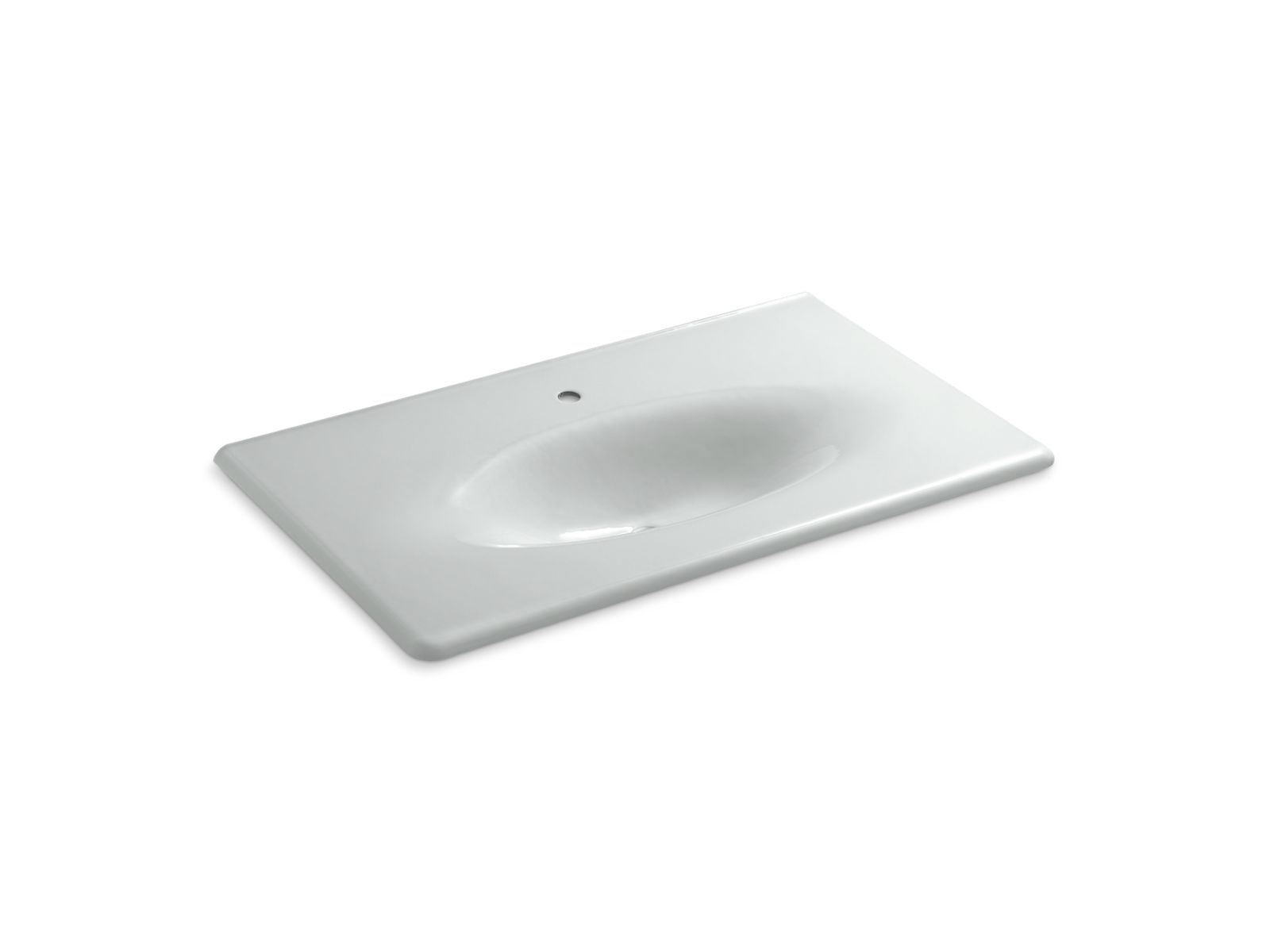 KOHLER K-3051-1 Iron/Impressions 37" Enameled cast iron vanity top with integrated oval sink