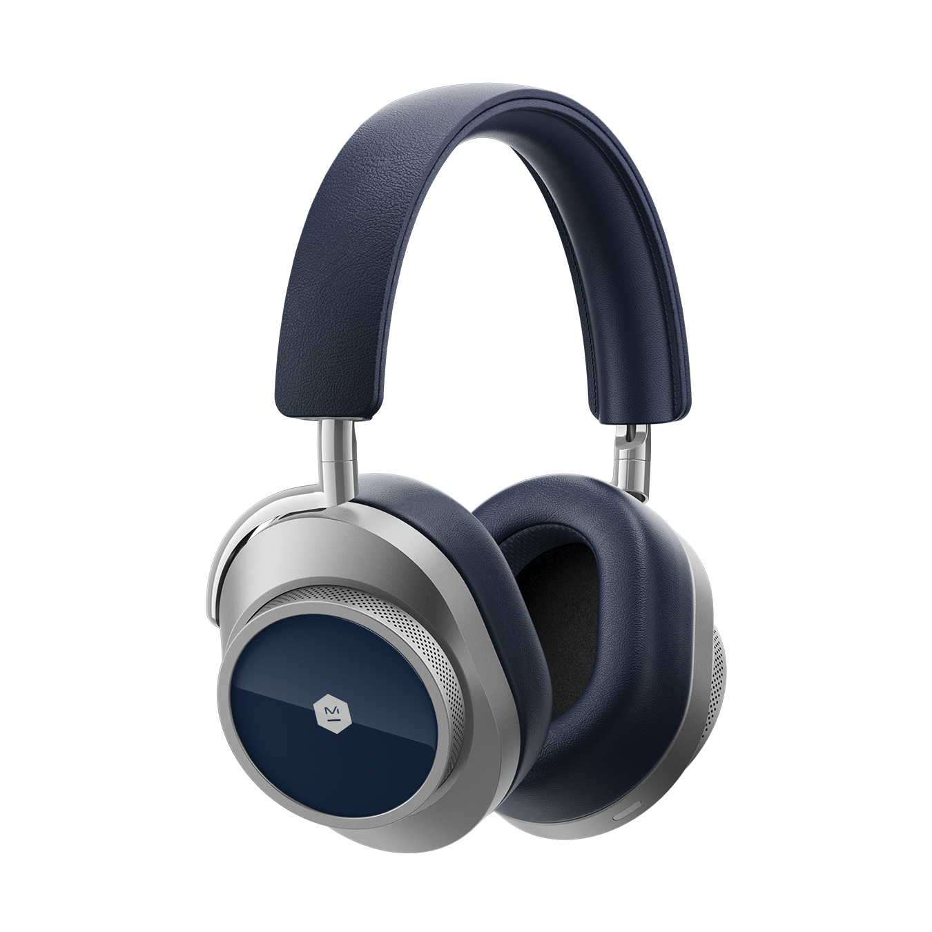 Master & Dynamic® MW75 Wireless Premium Leather Headphones - Silver Metal/Navy