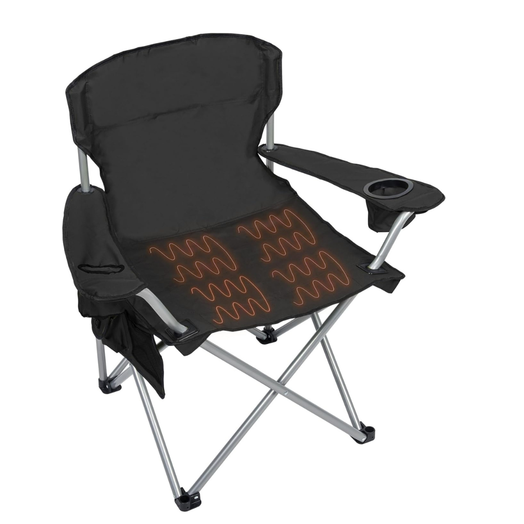 Camp & Go Heavy Duty Heated Quad Chair - Portable Heated Camping Chair